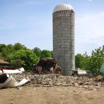 3 silos demolished and 1 still standing