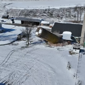 Silo demolition under way